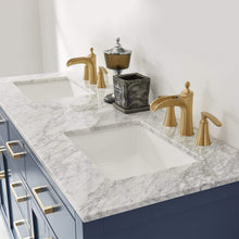 Load image into Gallery viewer, Altair Vanity Altair Ivy 60&quot; Double Bathroom Vanity Set in Gray, White or Royal Blue Finish and Carrara White Marble Countertop