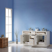 Load image into Gallery viewer, Altair Vanity Altair Ivy 60&quot; Double Bathroom Vanity Set in Gray, White or Royal Blue Finish and Carrara White Marble Countertop