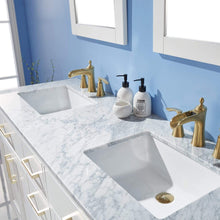 Load image into Gallery viewer, Altair Vanity Altair Ivy 60&quot; Double Bathroom Vanity Set in Gray, White or Royal Blue Finish and Carrara White Marble Countertop with Mirror