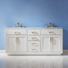 Load image into Gallery viewer, Altair Vanity Altair Ivy 72&quot; Double Bathroom Vanity Set in Gray, White or Royal Blue Finish and Carrara White Marble Countertop