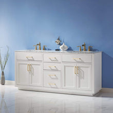 Load image into Gallery viewer, Altair Vanity Altair Ivy 72&quot; Double Bathroom Vanity Set in Gray, White or Royal Blue Finish and Carrara White Marble Countertop