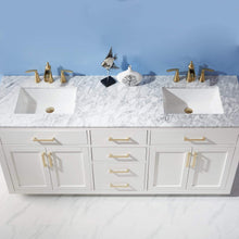 Load image into Gallery viewer, Altair Vanity Altair Ivy 72&quot; Double Bathroom Vanity Set in Gray, White or Royal Blue Finish and Carrara White Marble Countertop