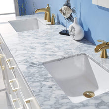 Load image into Gallery viewer, Altair Vanity Altair Ivy 72&quot; Double Bathroom Vanity Set in Gray, White or Royal Blue Finish and Carrara White Marble Countertop