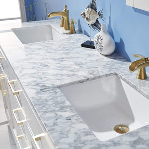 Altair Vanity Altair Ivy 72" Double Bathroom Vanity Set in Gray, White or Royal Blue Finish and Carrara White Marble Countertop