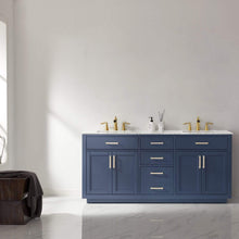 Load image into Gallery viewer, Altair Vanity Altair Ivy 72&quot; Double Bathroom Vanity Set in Gray, White or Royal Blue Finish and Carrara White Marble Countertop