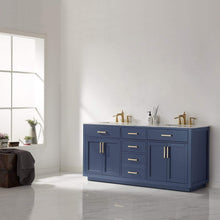 Load image into Gallery viewer, Altair Vanity Altair Ivy 72&quot; Double Bathroom Vanity Set in Gray, White or Royal Blue Finish and Carrara White Marble Countertop