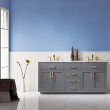 Load image into Gallery viewer, Altair Vanity Altair Ivy 72&quot; Double Bathroom Vanity Set in Gray, White or Royal Blue Finish and Carrara White Marble Countertop