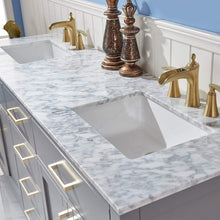 Load image into Gallery viewer, Altair Vanity Altair Ivy 72&quot; Double Bathroom Vanity Set in Gray, White or Royal Blue Finish and Carrara White Marble Countertop