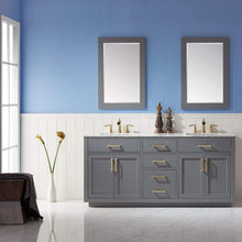Load image into Gallery viewer, Altair Vanity Altair Ivy 72&quot; Double Bathroom Vanity Set in Gray, White or Royal Blue Finish and Carrara White Marble Countertop with Mirror