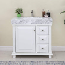 Load image into Gallery viewer, Altair Vanity Altair Jardin 36&quot; Single Bathroom Vanity Set in Jewelry Blue or White Finish and Carrara White Marble Countertop