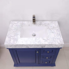 Load image into Gallery viewer, Altair Vanity Altair Jardin 36&quot; Single Bathroom Vanity Set in Jewelry Blue or White Finish and Carrara White Marble Countertop