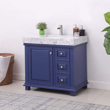 Load image into Gallery viewer, Altair Vanity Altair Jardin 36&quot; Single Bathroom Vanity Set in Jewelry Blue or White Finish and Carrara White Marble Countertop