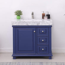 Load image into Gallery viewer, Altair Vanity Altair Jardin 36&quot; Single Bathroom Vanity Set in Jewelry Blue or White Finish and Carrara White Marble Countertop