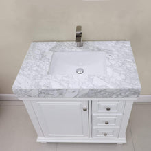 Load image into Gallery viewer, Altair Vanity Altair Jardin 36&quot; Single Bathroom Vanity Set in Jewelry Blue or White Finish and Carrara White Marble Countertop