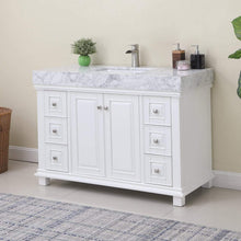 Load image into Gallery viewer, Altair Vanity Altair Jardin 48&quot; Single Bathroom Vanity Set in Jewelry Blue or White Finish and Carrara White Marble Countertop