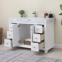 Load image into Gallery viewer, Altair Vanity Altair Jardin 48&quot; Single Bathroom Vanity Set in Jewelry Blue or White Finish and Carrara White Marble Countertop