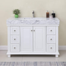 Load image into Gallery viewer, Altair Vanity Altair Jardin 48&quot; Single Bathroom Vanity Set in Jewelry Blue or White Finish and Carrara White Marble Countertop