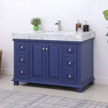 Load image into Gallery viewer, Altair Vanity Altair Jardin 48&quot; Single Bathroom Vanity Set in Jewelry Blue or White Finish and Carrara White Marble Countertop