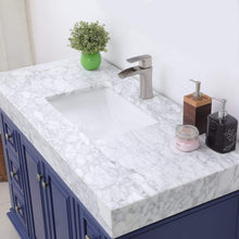 Load image into Gallery viewer, Altair Vanity Altair Jardin 48&quot; Single Bathroom Vanity Set in Jewelry Blue or White Finish and Carrara White Marble Countertop