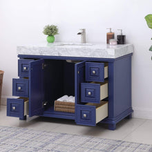 Load image into Gallery viewer, Altair Vanity Altair Jardin 48&quot; Single Bathroom Vanity Set in Jewelry Blue or White Finish and Carrara White Marble Countertop