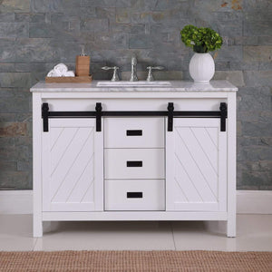 Altair Vanity Altair Kinsley 48" Single Bathroom Vanity Set in Gray or White Finish and Carrara White Marble Countertop