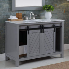 Load image into Gallery viewer, Altair Vanity Altair Kinsley 48&quot; Single Bathroom Vanity Set in Gray or White Finish and Carrara White Marble Countertop with Mirror