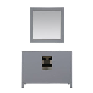 Altair Vanity Altair Kinsley 48" Single Bathroom Vanity Set in Gray or White Finish and Carrara White Marble Countertop with Mirror