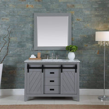 Load image into Gallery viewer, Altair Vanity Altair Kinsley 48&quot; Single Bathroom Vanity Set in Gray or White Finish and Carrara White Marble Countertop with Mirror