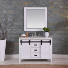 Load image into Gallery viewer, Altair Vanity Altair Kinsley 48&quot; Single Bathroom Vanity Set in Gray or White Finish and Carrara White Marble Countertop with Mirror