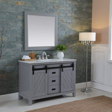 Load image into Gallery viewer, Altair Vanity Altair Kinsley 48&quot; Single Bathroom Vanity Set in Gray or White Finish and Carrara White Marble Countertop with Mirror