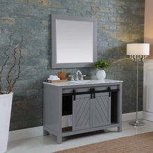 Load image into Gallery viewer, Altair Vanity Altair Kinsley 48&quot; Single Bathroom Vanity Set in Gray or White Finish and Carrara White Marble Countertop with Mirror