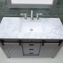 Load image into Gallery viewer, Altair Vanity Altair Kinsley 48&quot; Single Bathroom Vanity Set in Gray or White Finish and Carrara White Marble Countertop with Mirror