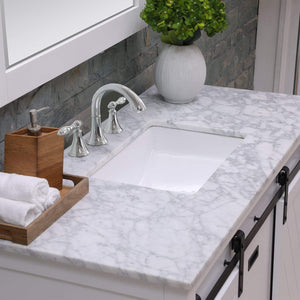 Altair Vanity Altair Kinsley 48" Single Bathroom Vanity Set in Gray or White Finish and Carrara White Marble Countertop with Mirror