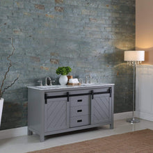 Load image into Gallery viewer, Altair Vanity Altair Kinsley 60&quot; Double Bathroom Vanity Set in Gray or White Finish and Carrara White Marble Countertop