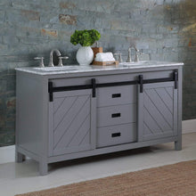 Load image into Gallery viewer, Altair Vanity Altair Kinsley 60&quot; Double Bathroom Vanity Set in Gray or White Finish and Carrara White Marble Countertop