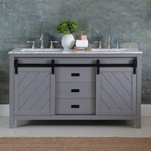 Load image into Gallery viewer, Altair Vanity Altair Kinsley 60&quot; Double Bathroom Vanity Set in Gray or White Finish and Carrara White Marble Countertop