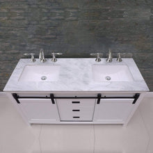 Load image into Gallery viewer, Altair Vanity Altair Kinsley 60&quot; Double Bathroom Vanity Set in Gray or White Finish and Carrara White Marble Countertop