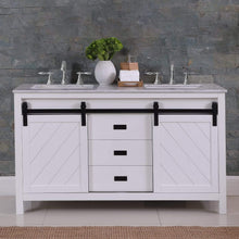 Load image into Gallery viewer, Altair Vanity Altair Kinsley 60&quot; Double Bathroom Vanity Set in Gray or White Finish and Carrara White Marble Countertop