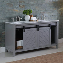 Load image into Gallery viewer, Altair Vanity Altair Kinsley 60&quot; Double Bathroom Vanity Set in Gray or White Finish and Carrara White Marble Countertop