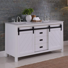 Load image into Gallery viewer, Altair Vanity Altair Kinsley 60&quot; Double Bathroom Vanity Set in Gray or White Finish and Carrara White Marble Countertop