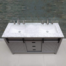 Load image into Gallery viewer, Altair Vanity Altair Kinsley 60&quot; Double Bathroom Vanity Set in Gray or White Finish and Carrara White Marble Countertop