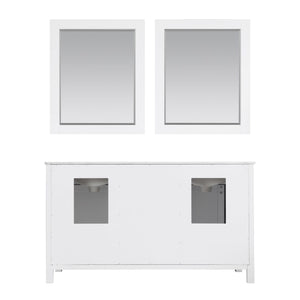 Altair Vanity Altair Kinsley 60" Double Bathroom Vanity Set in Gray or White Finish and Carrara White Marble Countertop with Mirror