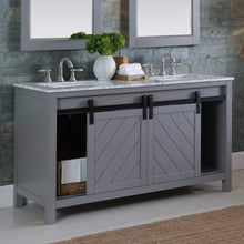 Load image into Gallery viewer, Altair Vanity Altair Kinsley 60&quot; Double Bathroom Vanity Set in Gray or White Finish and Carrara White Marble Countertop with Mirror