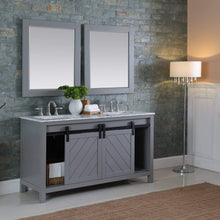 Load image into Gallery viewer, Altair Vanity Altair Kinsley 60&quot; Double Bathroom Vanity Set in Gray or White Finish and Carrara White Marble Countertop with Mirror