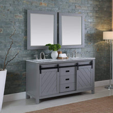 Load image into Gallery viewer, Altair Vanity Altair Kinsley 60&quot; Double Bathroom Vanity Set in Gray or White Finish and Carrara White Marble Countertop with Mirror