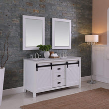 Load image into Gallery viewer, Altair Vanity Altair Kinsley 60&quot; Double Bathroom Vanity Set in Gray or White Finish and Carrara White Marble Countertop with Mirror