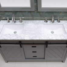 Load image into Gallery viewer, Altair Vanity Altair Kinsley 60&quot; Double Bathroom Vanity Set in Gray or White Finish and Carrara White Marble Countertop with Mirror