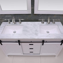 Load image into Gallery viewer, Altair Vanity Altair Kinsley 60&quot; Double Bathroom Vanity Set in Gray or White Finish and Carrara White Marble Countertop with Mirror