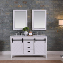 Load image into Gallery viewer, Altair Vanity Altair Kinsley 60&quot; Double Bathroom Vanity Set in Gray or White Finish and Carrara White Marble Countertop with Mirror