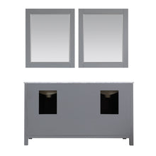 Load image into Gallery viewer, Altair Vanity Altair Kinsley 60&quot; Double Bathroom Vanity Set in Gray or White Finish and Carrara White Marble Countertop with Mirror